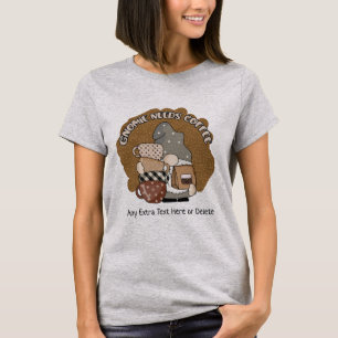 Camiseta Gnomo do Café Amantes do Café Fofo Gnomie Divertid