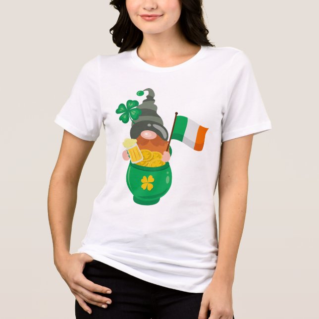 Camiseta Gnomo do Dia de Patrick com Pote de Dourado (Frente)