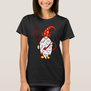 Camiseta Gnomo do Halloween Diabo com Tridente e Diabo Long