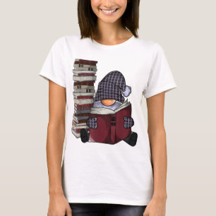 Camiseta Gnomo do jardim lendo livros gnomos amante
