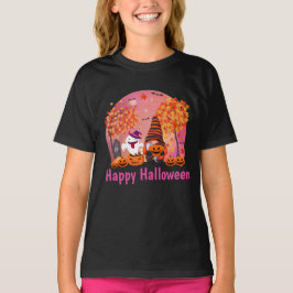 Camiseta Gnomo e fantasma bonitos do Halloween com SMS Girl