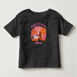 Camiseta Gnomo E Fantasma De Halloween Bonitos Com Texto