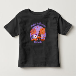 Camiseta Gnomo E Fantasma De Halloween Bonitos Com Texto