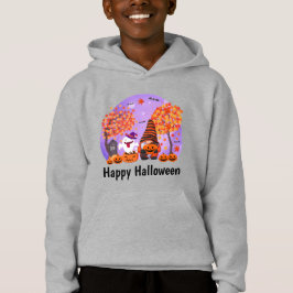 Camiseta Gnomo e Fantasma de Halloween Fofos Com Texto do M