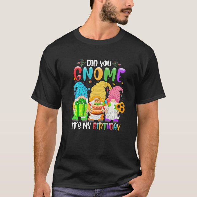 Camiseta Gnomo, é o meu aniversário Gnomos Aniversário Pai (Frente)