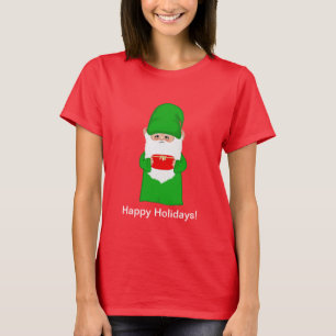 Camiseta Gnomo engraçado feio de Natal em Verde Feio