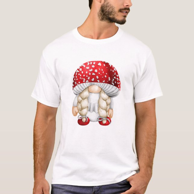 Camiseta Gnomo Engraçado Para A Vovó De Toadstool Com Corte (Frente)