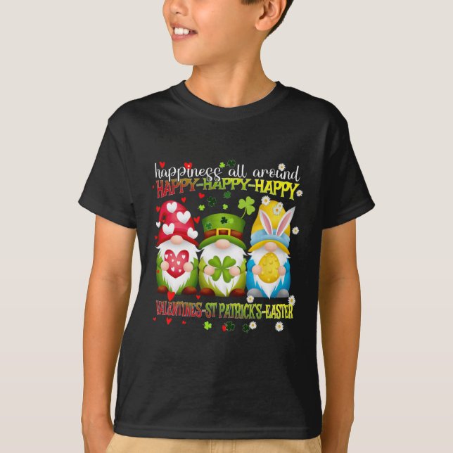 Camiseta Gnomo Feliz Dia dos Namorados St Patrick Páscoa Fe (Frente)