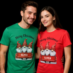 Camiseta Gnomo Feliz Natal em Caminhão