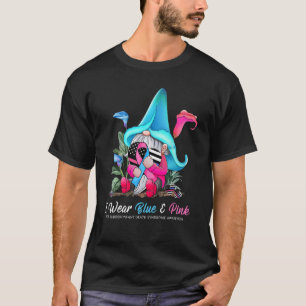 Camiseta Gnomo Fofo Segurando Fita Rosa e Azul Consciente d