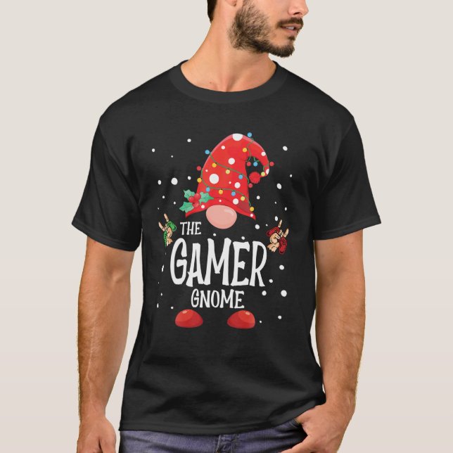 Camiseta Gnomo Gnomo Correspondente de Natal da Família Pa (Frente)