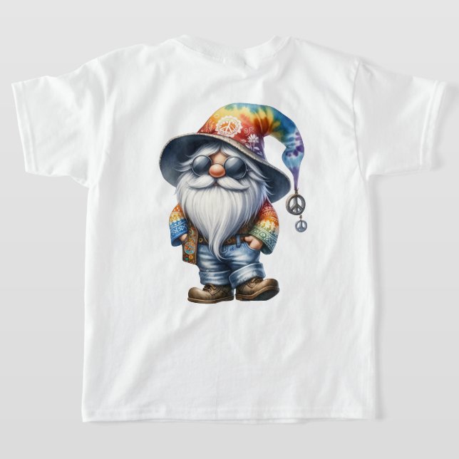 Camiseta Gnomo Hippie (Postura das costas)