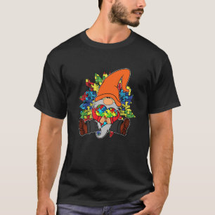 Camiseta Gnomo Holding Quebra-cabeça Pieds Autismo Sensibil