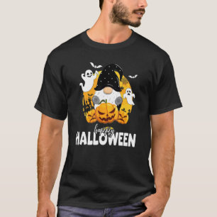 Camiseta Gnomo Hug Pumpkin Com Ghost Boo Feliz Halloween