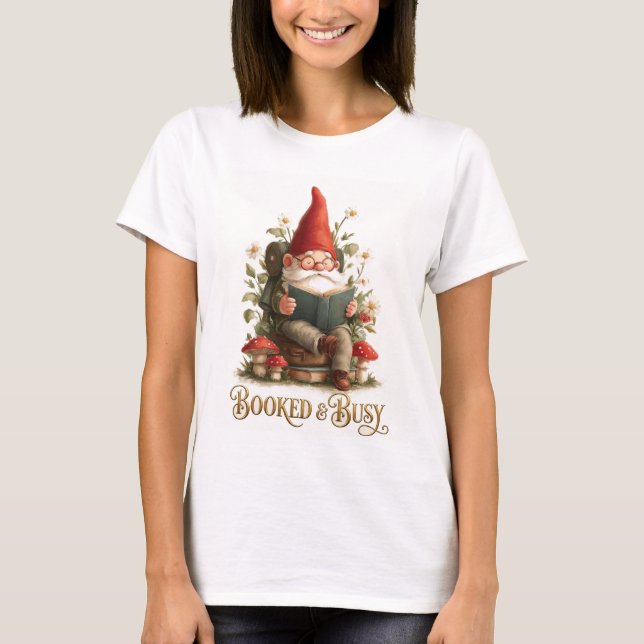 Camiseta Gnomo Leitor Ocupado (Frente)