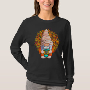 Camiseta Gnomo Leopardo Folha de Outono Café Enfermeira de