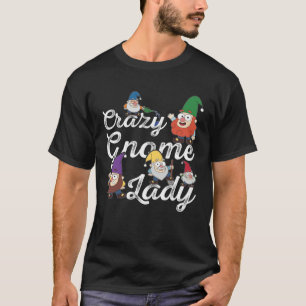 Camiseta Gnomo louco senhora jardim jardim gnomo gramado gn