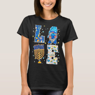 Camiseta Gnomo LOVE Hanukkah Dreidel Menorah Chanukah 2022