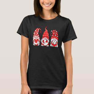Camiseta Gnomo Love Rugby Heart Leopard Xadrez de Natal Val