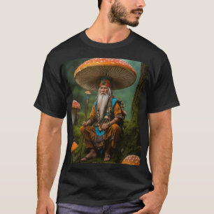 Camiseta Gnomo mágico em Cogumelo - Jardim de Leite T-Sh