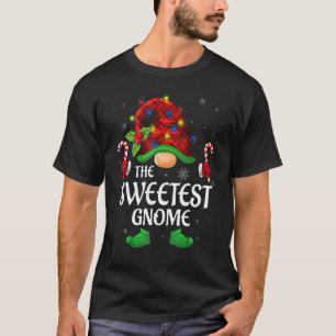 Camiseta Gnomo Mais Doce Búfalo Xadrez Vermelha Família C