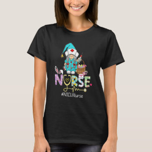 Camiseta Gnomo Nicu Enfermeira Bunny Stethoscope Páscoa Chr