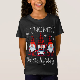 Camiseta Gnomo para o Natal Buffalo Xadrez 3 Gnomos Chri
