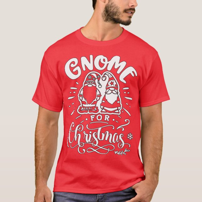 Camiseta Gnomo para o Natal - Gnomos Natalicios Lindos (Frente)