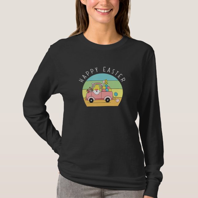 Camiseta Gnomo Páscoa Bonito Condutor de Ovos Pernalonga Ra (Frente)