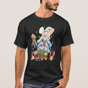 Camiseta Gnomo Páscoa Dia do Ovo Coelhinho Quebra-cabeça de