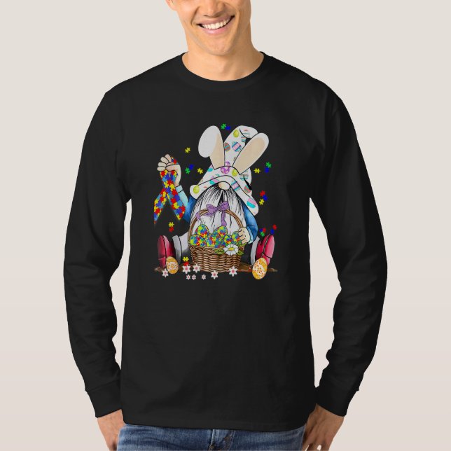 Camiseta Gnomo Quebra-cabeça Coelho de Ovos Eas de Sensibil (Frente)