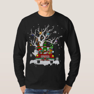 Camiseta Gnomo Red Truck Árvore de Natal Gnomo Luzes Feias 