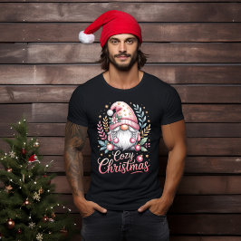 Camiseta Gnomo Rosa Bonito de Natal