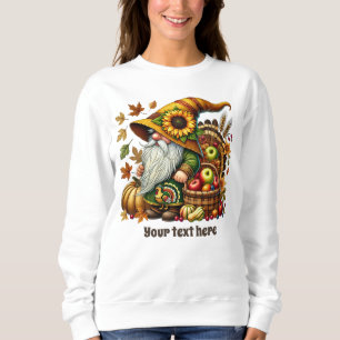Camiseta Gnomo sazonal de outono fofo adicionar texto