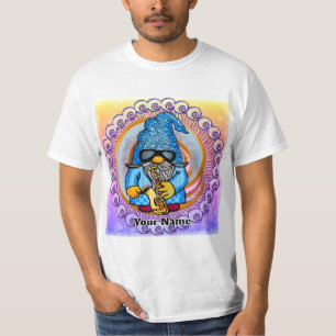 Camiseta gnomo tocando saxofone