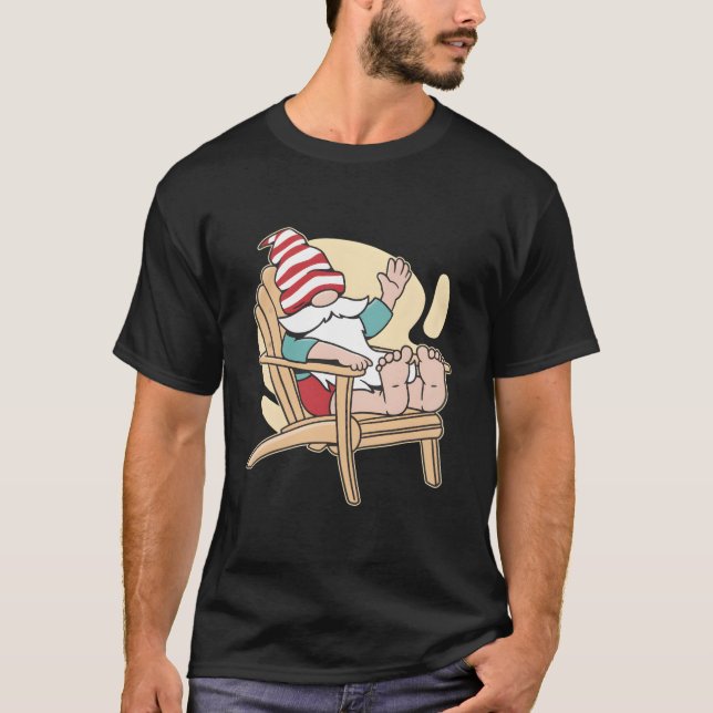 Camiseta Gnomo tomando banho de sol para crianças (Frente)