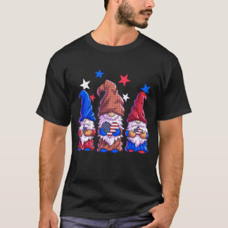 Camiseta Gnomos 4 de julho Mulheres Meninas Estrelas de Ban
