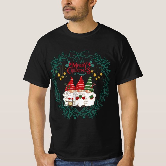 Camiseta Gnomos bonitos de Natal feliz (Frente)
