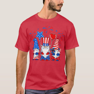 Camiseta Gnomos Celebrando Independência Dia 4 De Julho Pa