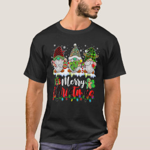 Camiseta Gnomos Cons Felizes Família Luz de Natal Gnomo Xma