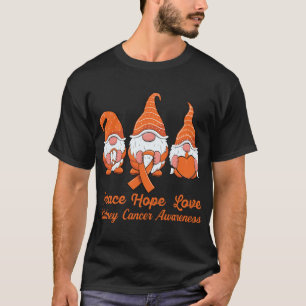 Camiseta Gnomos cúpulos apoiam Câncer de rim de fita laranj