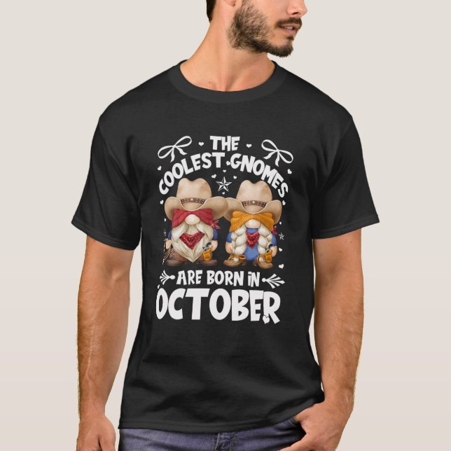 Camiseta Gnomos De Cowboy De Aniversário Para Cowboys Que S (Frente)