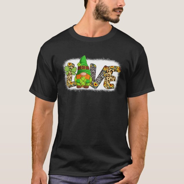 Camiseta Gnomos De Dia de São Patrício De Amor Branqueado S (Frente)