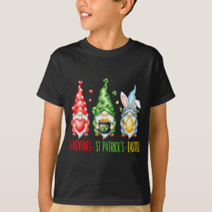 Camiseta Gnomos de Feriado São Valentim Páscoa Aguarela