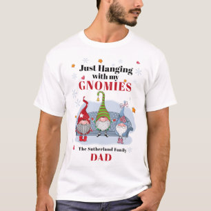 Camiseta Gnomos de Férias de Natal Família Correspondente P