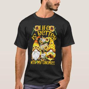 Camiseta Gnomos de Girassol Para Jardineiro Com Meus Gnomie