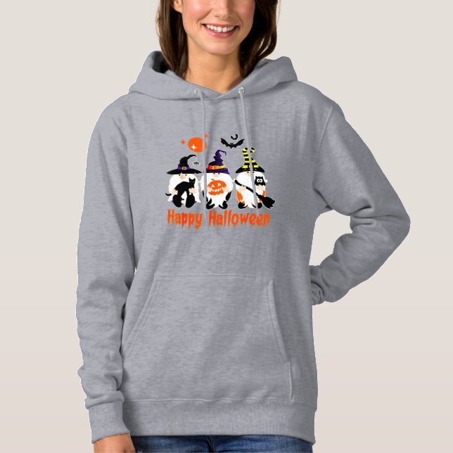 Camiseta Gnomos de Halloween Fofos Abóbora de Outono (Frente)