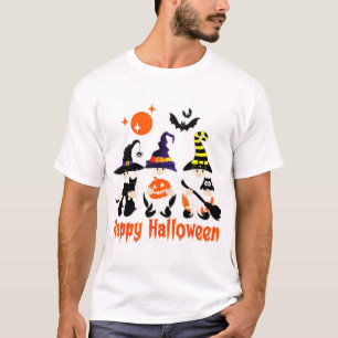 Camiseta Gnomos de Halloween Fofos Abóbora de Outono