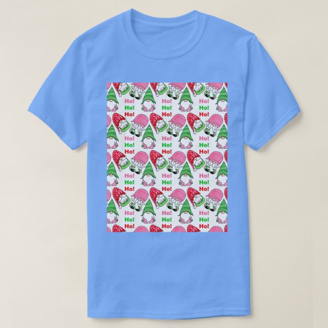 Camiseta Gnomos de Natal bonitos Ho Ho Ho Gráfico (Frente do Design)