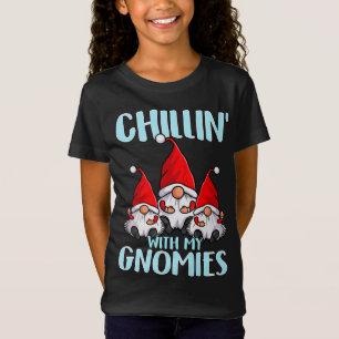 Camiseta Gnomos de Natal bonitos O Papai Noel está mordendo
